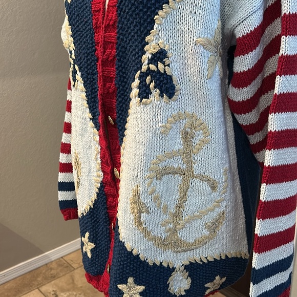 Vintage Casual Corner Limited Addition Hand Knitted American Nautical Cardigan - Picture 2 of 9